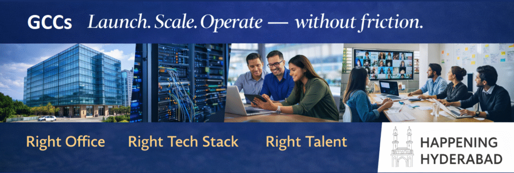 Happening Hyderaabd Best Contractors for GCCs in Hyderabad Office Leasing Infrastructure MSPs Hiring Talent Vendors Companies